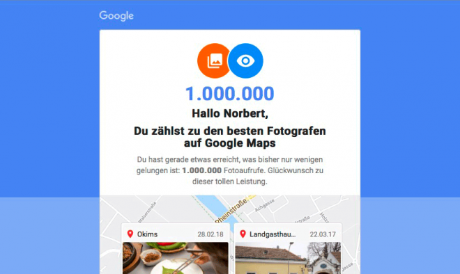 1 Million Besucher auf unseren Bildern